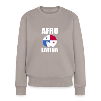 Afro Latina - Frauen Premium Bio Pullover - Taupe - Vorne - Julia (174cm)