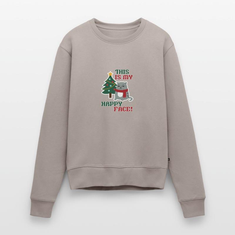Chat Grumpy Noël, c’est mon visage heureux Pull Premium bio Femme