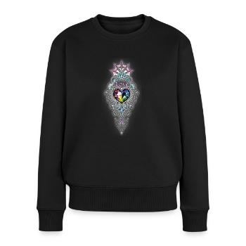 Diamond Love LGBTQ - Frauen Premium Bio Pullover - Schwarz - Vorne - Julia (174cm)
