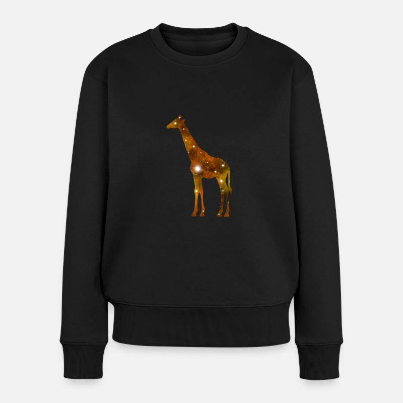 Galaxy Giraffe - Frauen Premium Bio Pullover - Schwarz