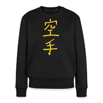Karaté en japonais - BUDO Arts Martiaux - Pull Premium bio Femme - noir - Devant - Julia (174cm)