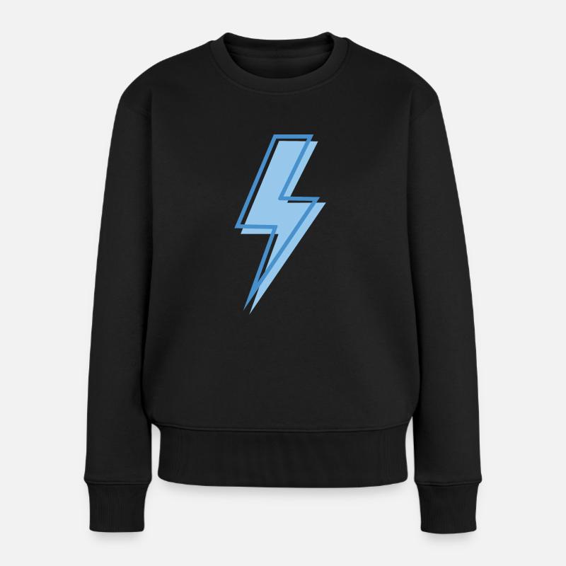 Eclair bleu - Pull Premium bio Femme - noir