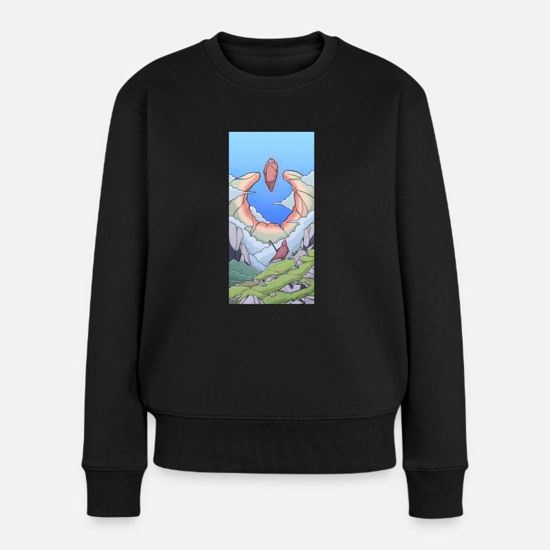 Zauberberg - Frauen Premium Bio Pullover - Schwarz