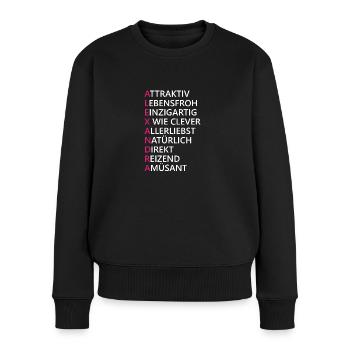 Alexandra Name Geschenk - Frauen Premium Bio Pullover - Schwarz - Vorne - Julia (174cm)