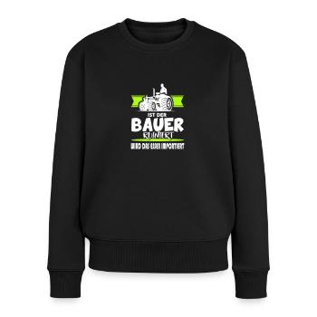 Ist der Bauer ruiniert Demostration Protest - Frauen Premium Bio Pullover - Schwarz - Vorne - Julia (174cm)