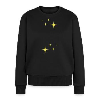 Funkeln Glitzer Sterne - Frauen Premium Bio Pullover - Schwarz - Vorne - Julia (174cm)