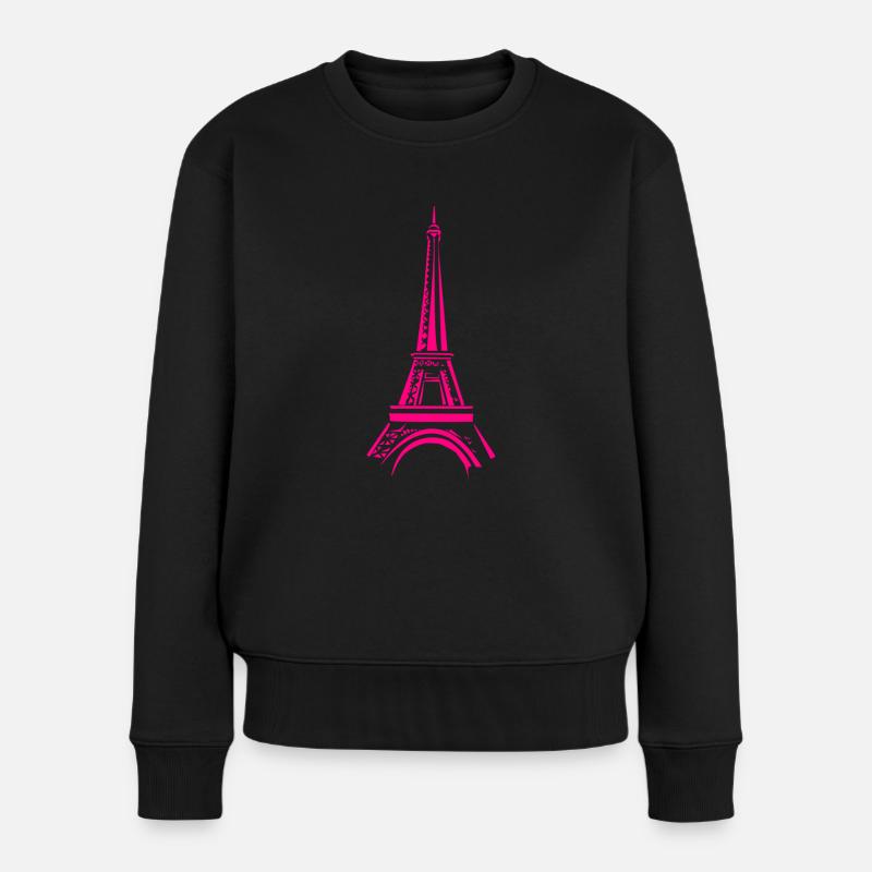 Pink Eiffel Tower - Women's Premium Organic Jumper - black