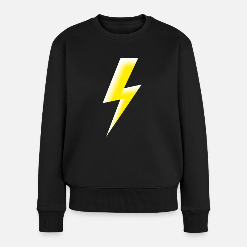 Smiley Flash - Frauen Premium Bio Pullover - Schwarz