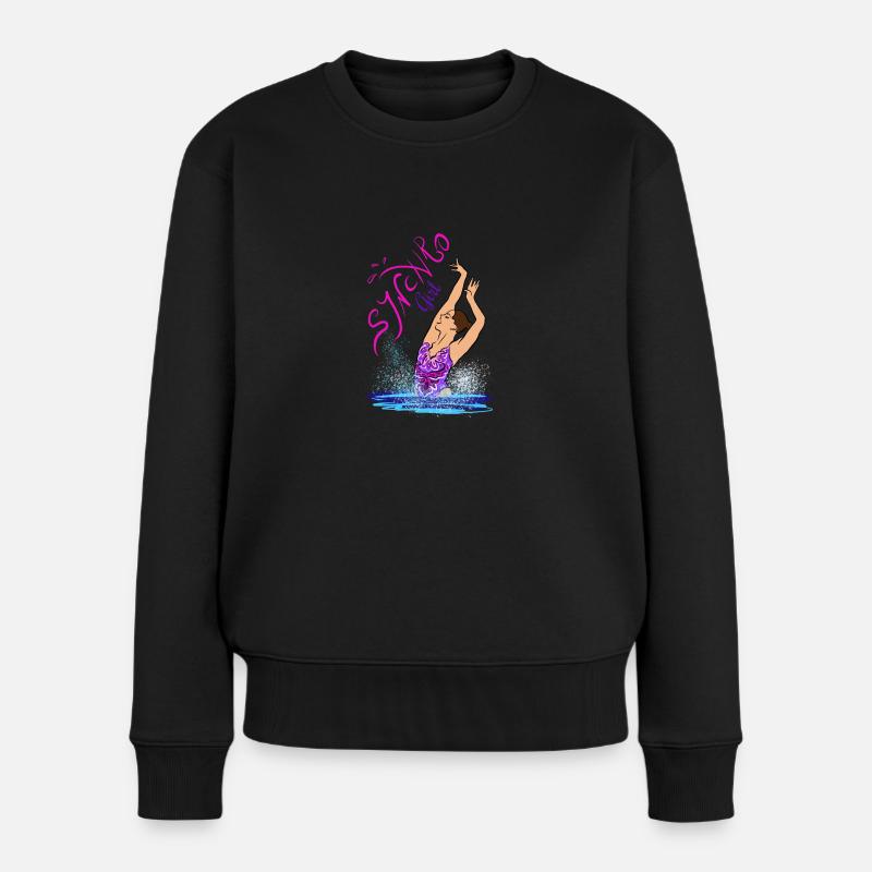 Synchro Girl in action - Frauen Premium Bio Pullover - Schwarz