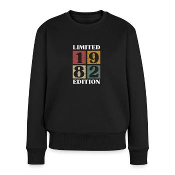Vintage Geschenk 1982 Jubiläum Limitierte Auflage - Frauen Premium Bio Pullover - Schwarz - Vorne - Julia (174cm)