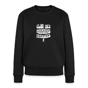 club des mamans fatiguées - Pull Premium bio Femme - noir - Devant - Julia (174cm)