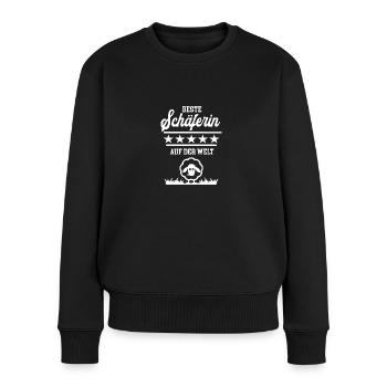 Beste Schäferin der Welt weltbeste Schafhirtin - Frauen Premium Bio Pullover - Schwarz - Vorne - Julia (174cm)