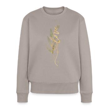 Liebe - Frauen Premium Bio Pullover - Taupe - Vorne - Julia (174cm)