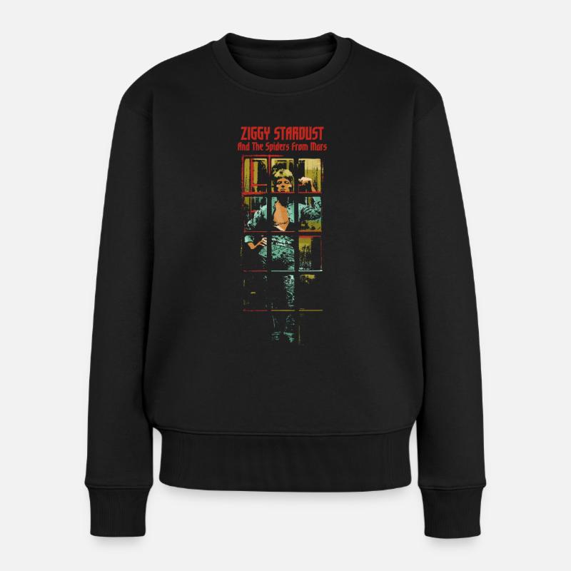 David Bowie Ziggy Stardust Album Cover - Frauen Premium Bio Pullover - Schwarz