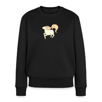 Pony - Frauen Premium Bio Pullover - Schwarz - Vorne - Julia (174cm)