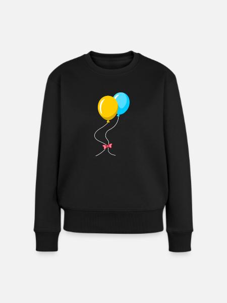 Luftballons Ballon - Frauen Premium Bio Pullover - Schwarz