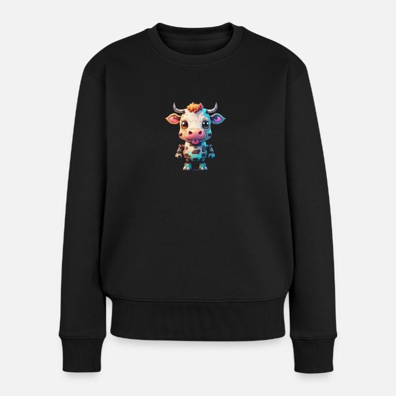 Vache robot - Pull Premium bio Femme - noir