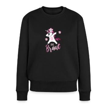 Einhorn Dab Braut JGA Junggesellinnenabschied 1 - Frauen Premium Bio Pullover - Schwarz - Vorne - Julia (174cm)