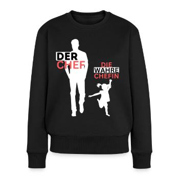 Vater Tochter Partnerlook Vatertag Papa Tochter - Frauen Premium Bio Pullover - Schwarz - Vorne - Julia (174cm)