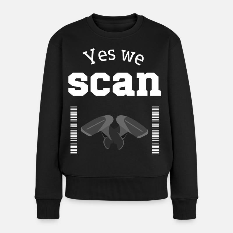 Yes we scan, Scanner, Barcode - Frauen Premium Bio Pullover - Schwarz