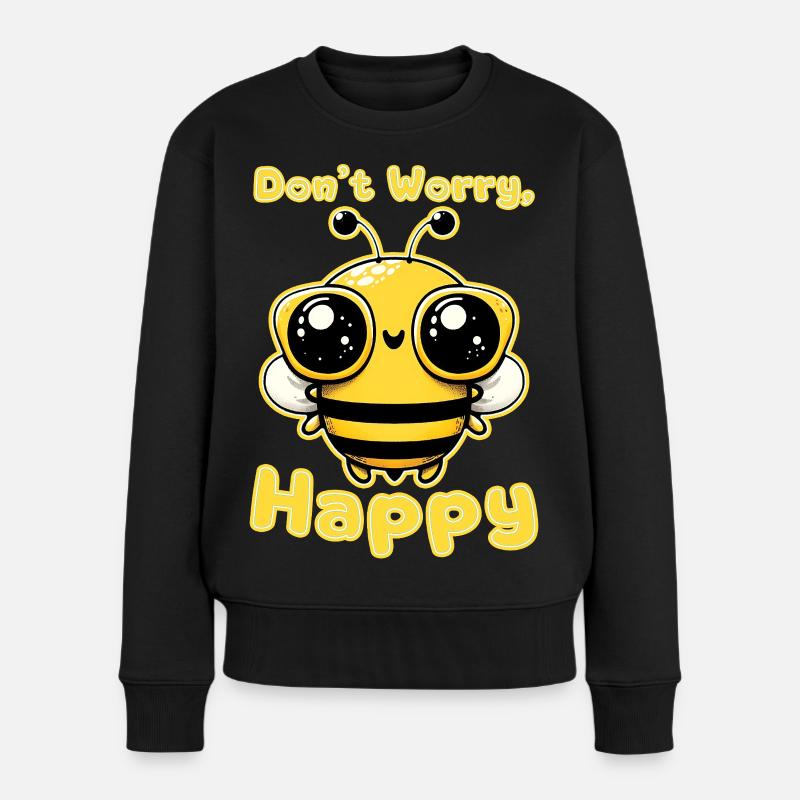 Ne vous inquiétez pas abeille heureuse - Pull Premium bio Femme - noir