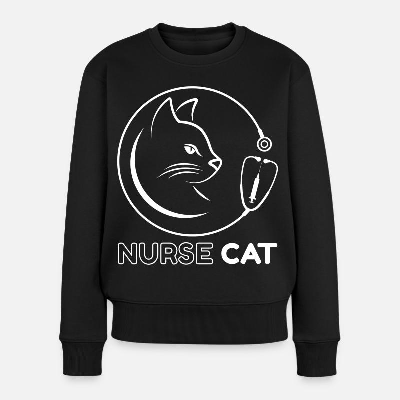 Katzenkrankenschwester-Logo - Frauen Premium Bio Pullover - Schwarz