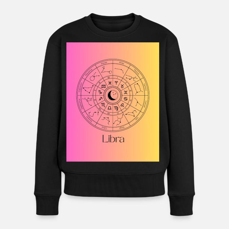 Libra Cercle Zodiac Équilibre - Pull Premium bio Femme - noir