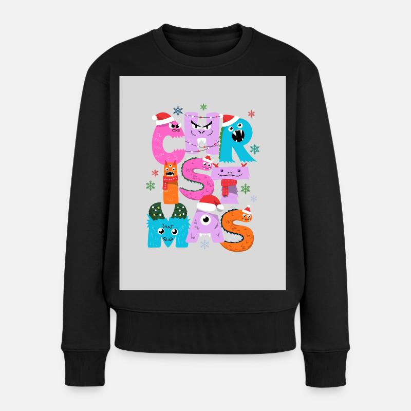 Monstres de Noël Rigolos - Pull Premium bio Femme - noir