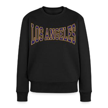 Los Angeles - Frauen Premium Bio Pullover - Schwarz - Vorne - Julia (174cm)