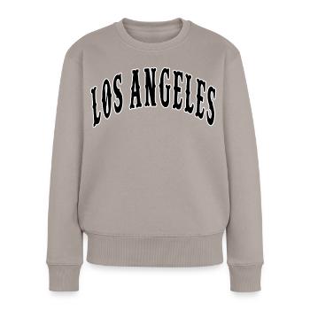 Los Angeles - Frauen Premium Bio Pullover - Taupe - Vorne - Julia (174cm)