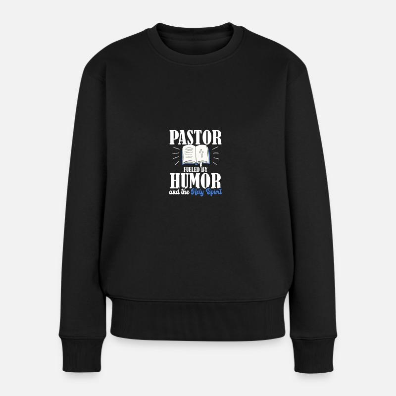 Un pasteur alimenté par l’humour pour les pasteurs - Pull Premium bio Femme - noir