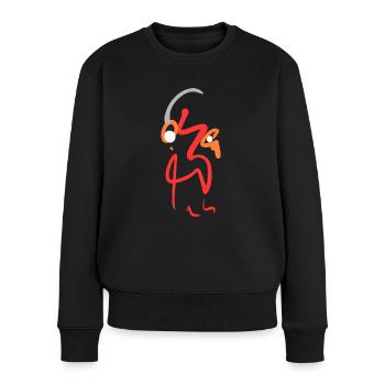 Abstrakt - Frauen Premium Bio Pullover - Schwarz - Vorne - Julia (174cm)