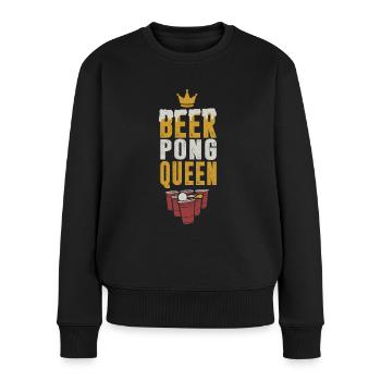 Beerpong Queen - équipe de boisson - Pull Premium bio Femme - noir - Devant - Julia (174cm)