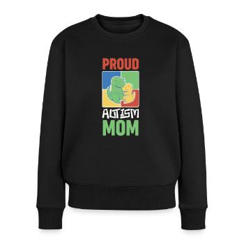 Fière maman autiste - Pull Premium bio Femme - noir - Devant - Julia (174cm)