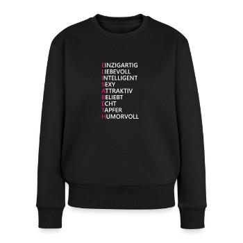 Elisabeth Name Geschenk - Frauen Premium Bio Pullover - Schwarz - Vorne - Julia (174cm)
