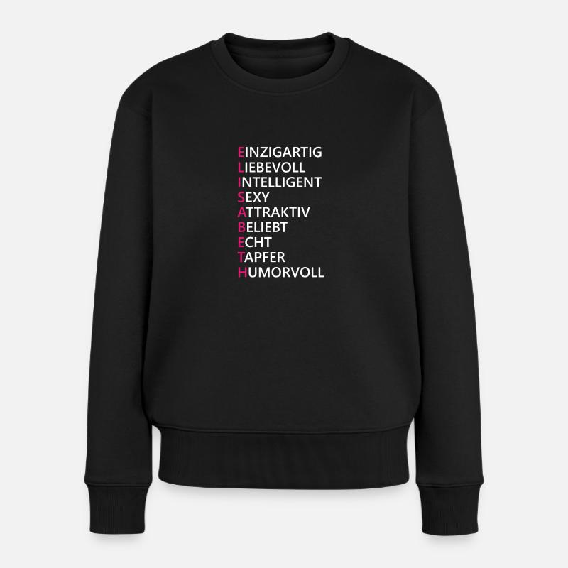 Elisabeth Name Geschenk - Frauen Premium Bio Pullover - Schwarz