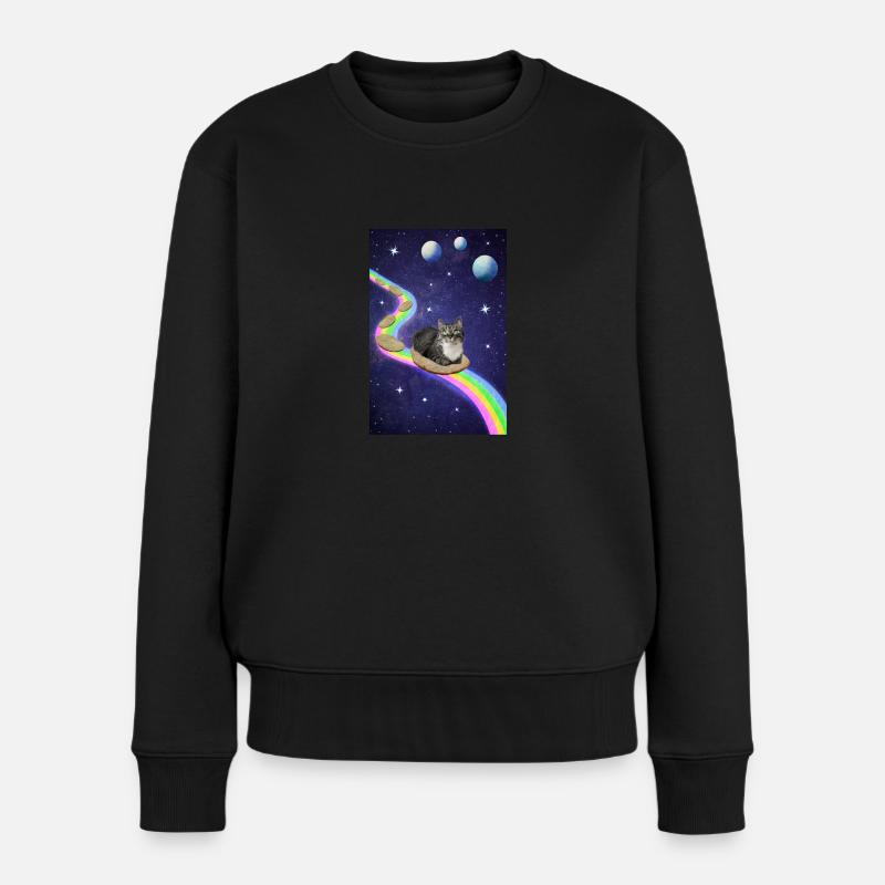 Mignon chat de l’espace - Pull Premium bio Femme - noir