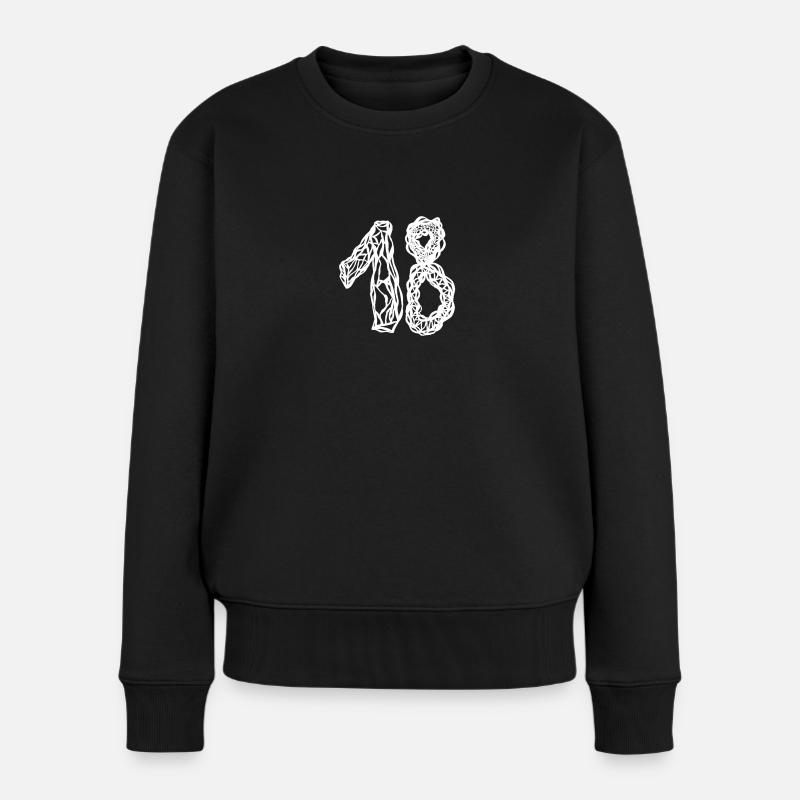Numéro 18 blanc - Pull Premium bio Femme - noir