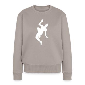 Water Blob - Frauen Premium Bio Pullover - Taupe - Vorne - Julia (174cm)
