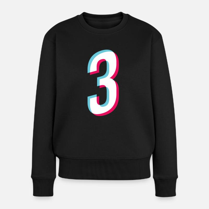 3 - NUMÉRO 3 - Numéro 3 De Maillot Tiktok Style - Pull Premium bio Femme - noir