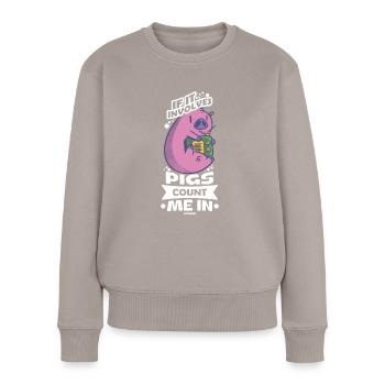 Pig Pig PigLet Sow Pigs Gift - Women's Premium Organic Jumper - taupe - Front - Julia (174cm)