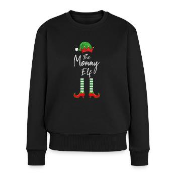 The mommy Elf - Die Elfen Mutter - Frauen Premium Bio Pullover - Schwarz - Vorne - Julia (174cm)