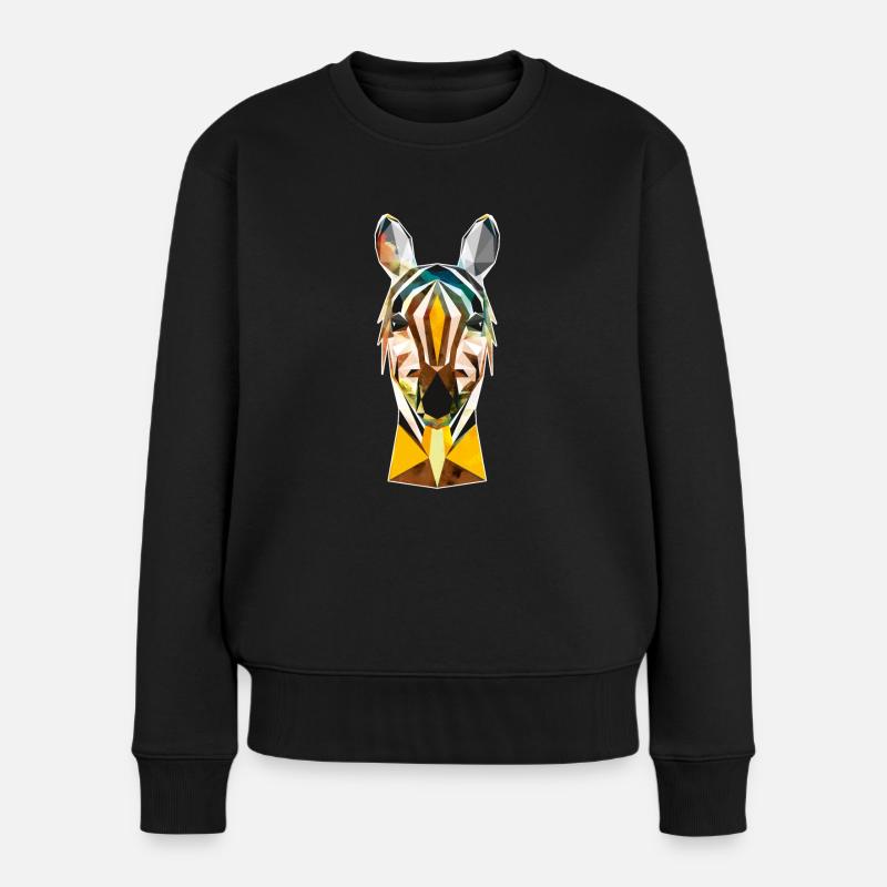 Zebra Illustration - Frauen Premium Bio Pullover - Schwarz