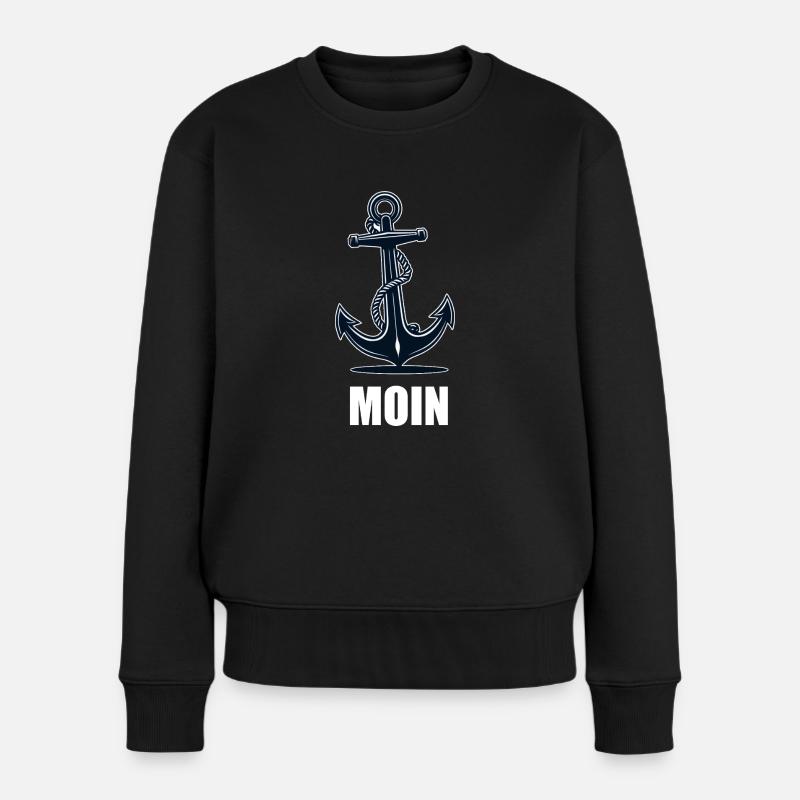 Moin Anker - Frauen Premium Bio Pullover - Schwarz
