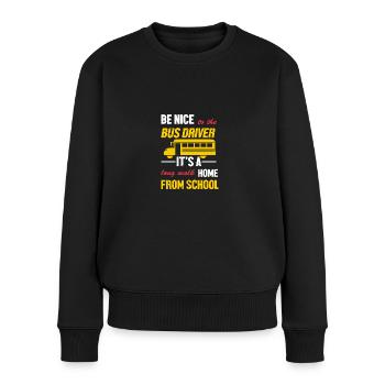 Schulbusfahrer Schulbus - Frauen Premium Bio Pullover - Schwarz - Vorne - Julia (174cm)