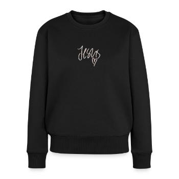 Jesus - Frauen Premium Bio Pullover - Schwarz - Vorne - Julia (174cm)