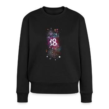 18,birthday,18 years, fireworks, graffiti - Women's Premium Organic Jumper - black - Front - Julia (174cm)