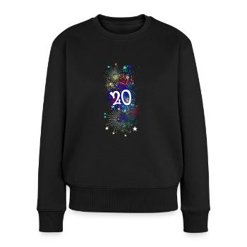 20,birthday,20 years, fireworks, graffiti - Women's Premium Organic Jumper - black - Front - Julia (174cm)