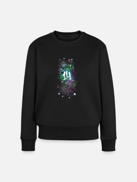 14,Geburtstag,14 Jahre , Feuerwerk, Graffiti - Frauen Premium Bio Pullover - Schwarz