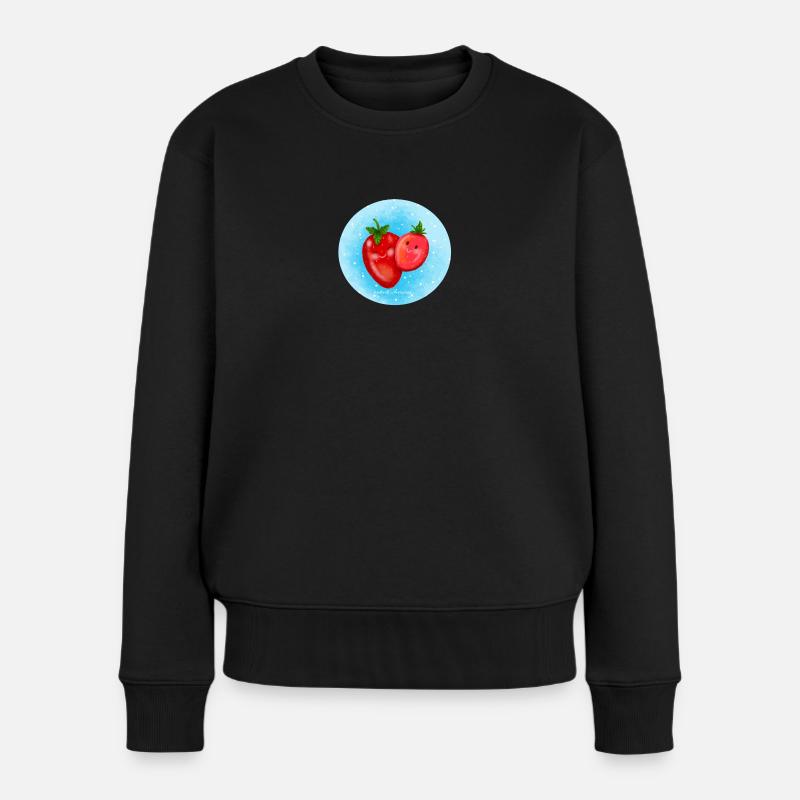 Erbeer Liebe - Frauen Premium Bio Pullover - Schwarz